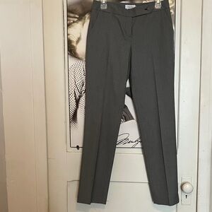 Calvin Klein Slim Leg Dress Trousers Size 2 Gray Houndstooth Career Pants